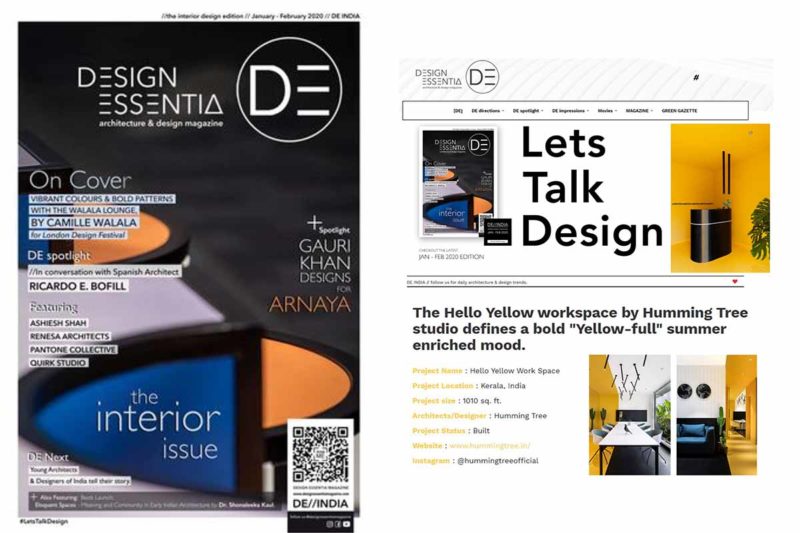 Hello Yellow office featured on DESIGN ESSENTIA.