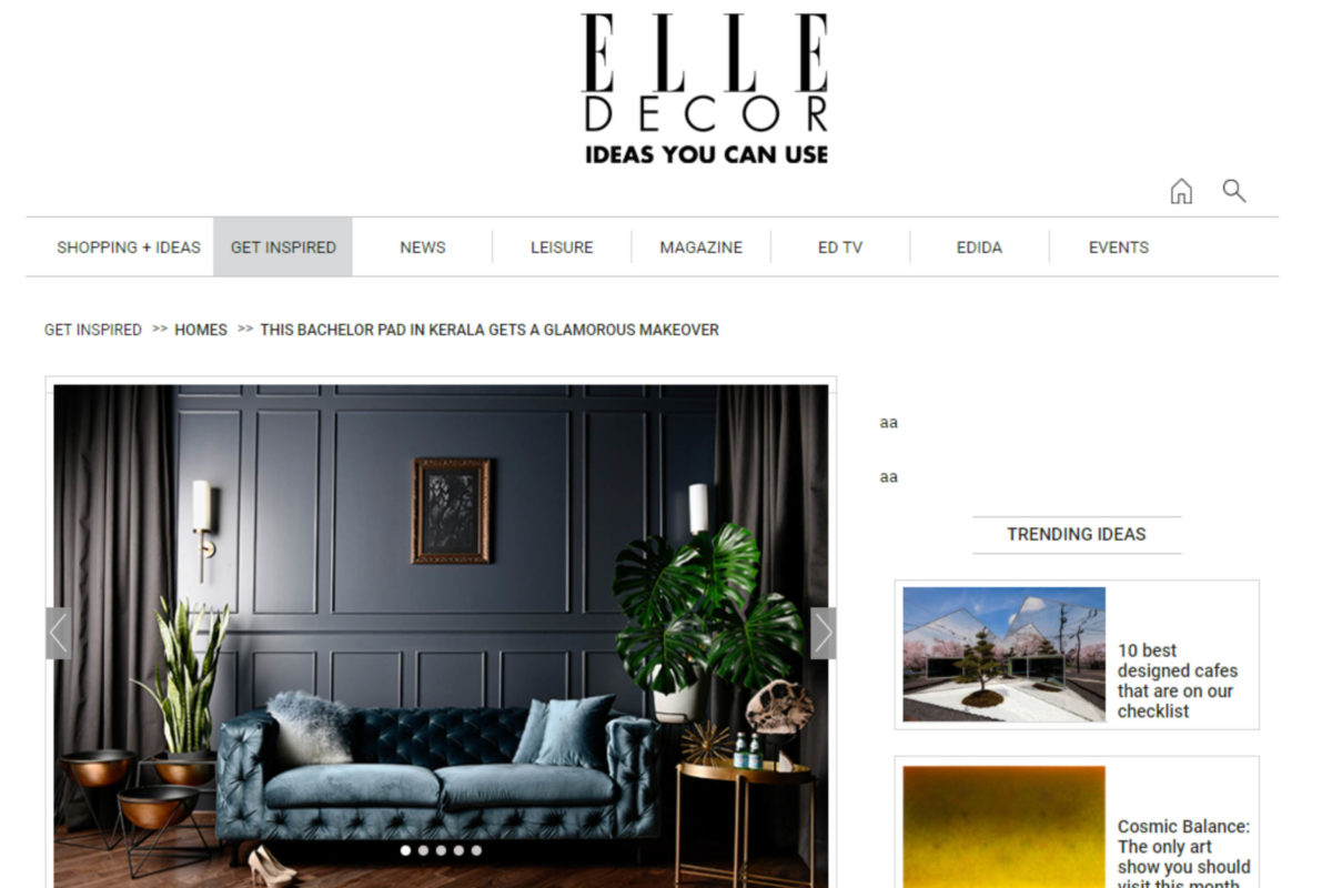 Featured on Elle Decor, Bachelors Pad in Kerala
