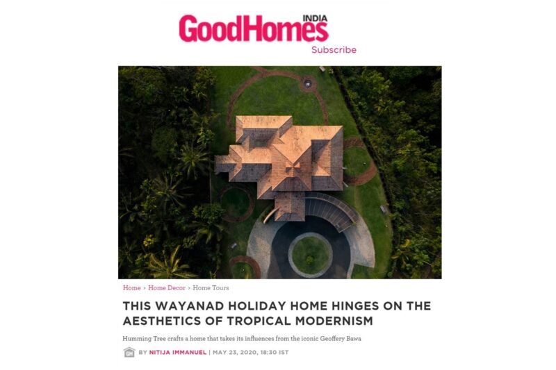 Weekend Home in Kerala, Wayanad featured on GOOD HOMES magazine